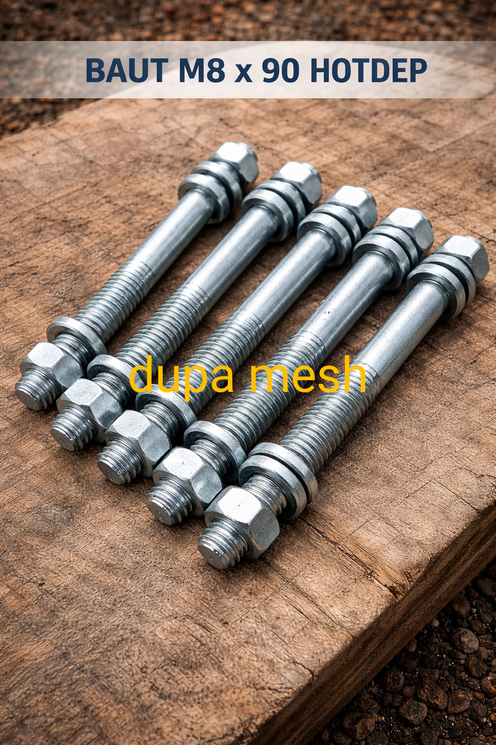 Baut M8 x 90 Hotdep Galvanis